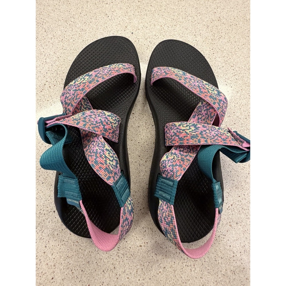Chaco Mega Z Cloud Womens 10 Spray Teal Sandals JCH109494 Worn Once Box Inc